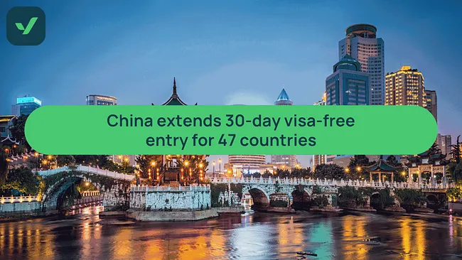 China extends 30-day visa-free entry for 47 countries cover image