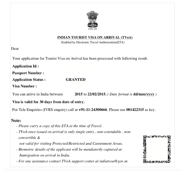 Indian e visa 30 days