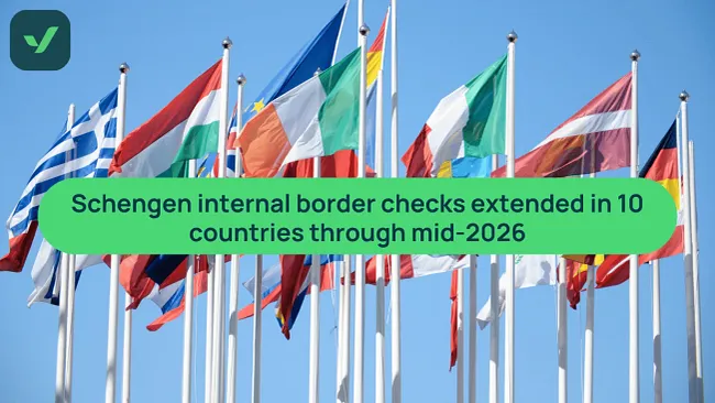 Schengen internal border checks extended in 10 countries | iVisa cover image