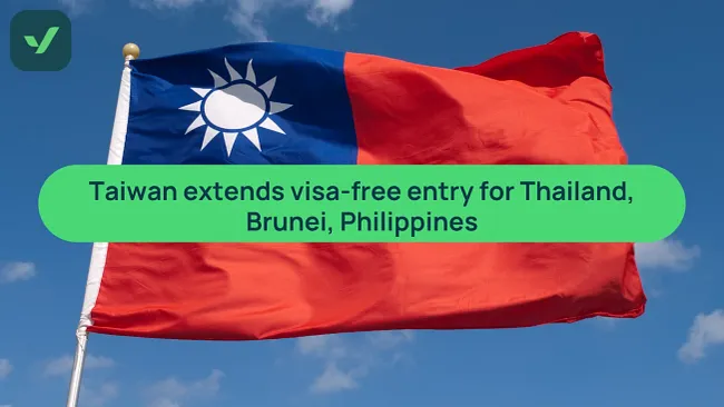 Taiwan renews visa-free for Thailand, Brunei, Philippines cover image